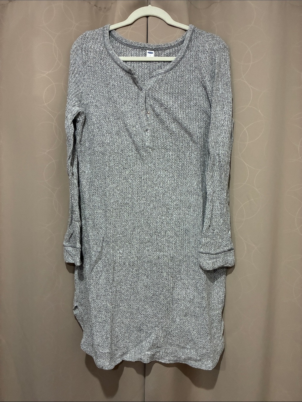 Old Navy Light Grey Marled Knit Henley Pajamas